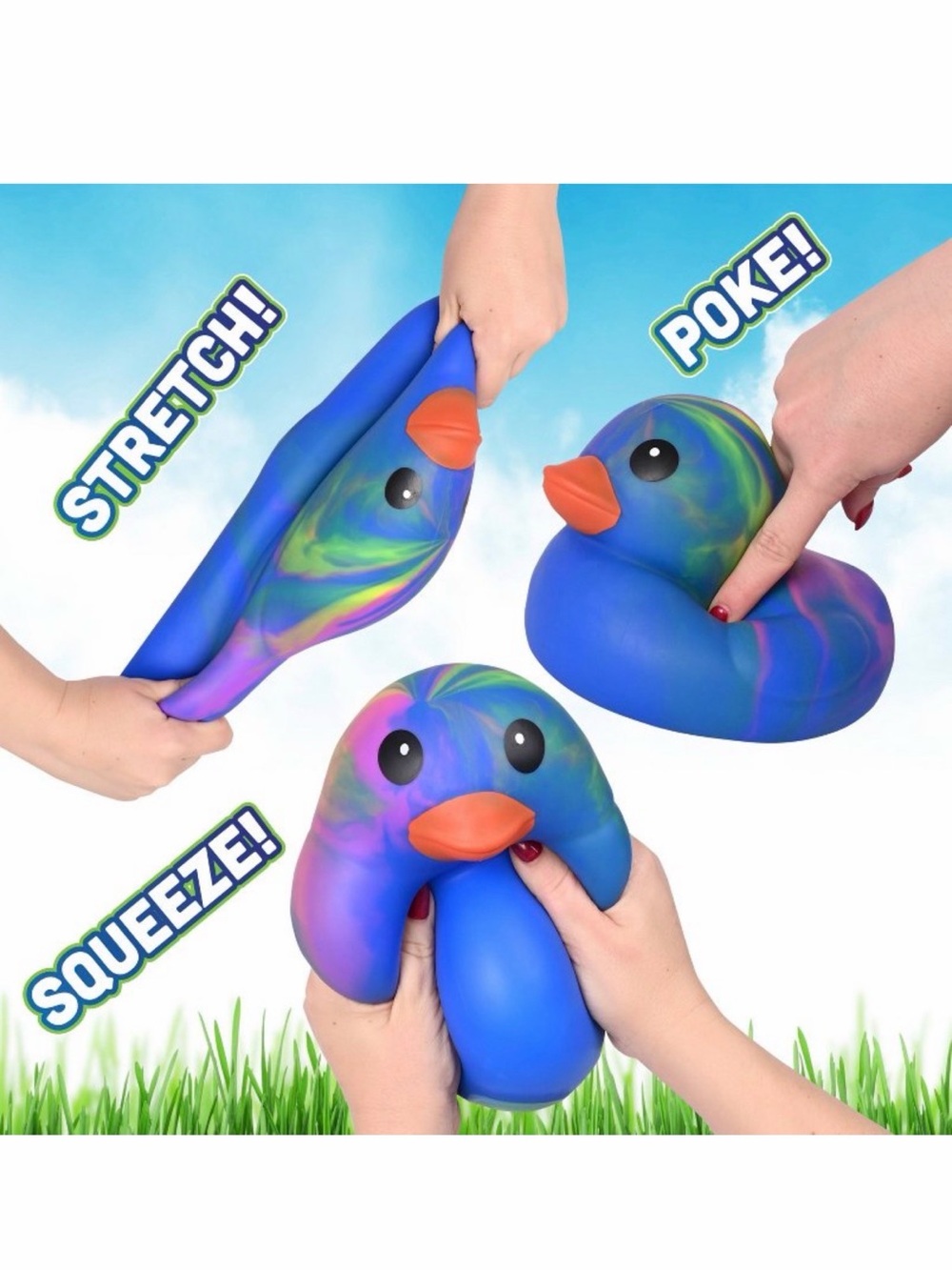 Rainbow Blue sunny days squeeezy duck squishy